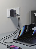 Fulltech FC24 100W GaN Hızlı Şarj Adaptörü | 3x USB-C + 1x USB-A Çoklu Port | Laptop & Telefon Uyumlu | PD Power Delivery