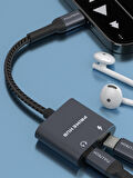 Fulltech FH10 2'si 1 Arada USB-C HUB | PD 60W Hızlı Şarj & Ses Aktarımı | Çift USB-C Girişli | Örgü Kablolu Taşınabilir Çoklayıcı