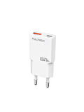 Fulltech FC71 30W GaN Süper İnce Hızlı Şarj Adaptörü | 1x USB-A + 1x USB-C | PD 30W & QC 3.0 Destekli Seyahat Tipi Şarj Cihazı