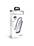 Fulltech FH25 USB-A 4'lü Çoklayıcı | 3x USB 2.0 + 1x USB 3.0 | Hızlı Veri Aktarımı | Tak-Çalıştır Destekli | Alüminyum Gövde