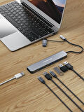 Fulltech FH28 7-in-2 USB-C+A Çoklayıcı | 5x USB Girişi + 2x USB-C | 5Gbps Hızlı Veri Aktarımı | Laptop & MacBook Uyumlu Çoklu Port Adaptör