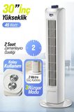 7GO 7GTF1 30 İnç Kule Tipi Vantilatör | 45W Güçlü Motor, 3 Kademeli Hız, Salınımlı, Zamanlayıcılı Tower Fan