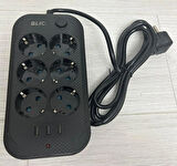ROSE TEKNOLOJİ FTR-11 TERMAL AKIM KORUMALI ÇOCUK KORUMALI 6 PRİZ 3 USB GİRİŞLİ 2 METRE UZATMA KABLOLU PRİZ