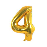 4 Rakam Altın Folyo Balon 40 cm