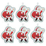 Yılbaşı Simli Noel Baba Strafor Süs Gümüş 6'lı