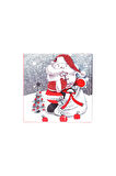 Yılbaşı Noel Baba ve Çam Ağacı Motifli Hediye Kutusu 8x6 cm
