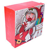 Yılbaşı Noel Baba Motifli Hediye Kutusu 19x9 cm