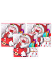 Yılbaşı Noel Baba Motifli Hediye Kutusu Büyük Set 3'lü