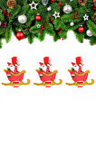 Yılbaşı Kızak Motifli Noel Baba Dekoratif Mandal 6'lı