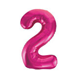 2 Rakam Pembe Folyo Balon 40 cm