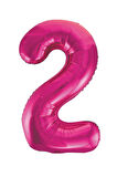 2 Rakam Pembe Folyo Balon 40 cm
