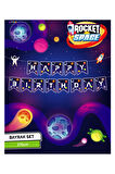 Rocket Space Happy Birthday Harf Afiş