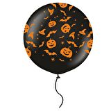 Halloween Balkabağı Baskılı Jumbo Lateks Balon 60 cm