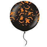 Halloween Hayalet Baskılı Jumbo Lateks Balon 60 cm