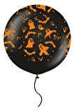Halloween Hayalet Baskılı Jumbo Lateks Balon 60 cm