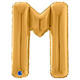 M Harf Grabo Altın Folyo Balon 66 cm