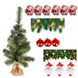Yılbaşı Yeşil Çam Ağacı 60 cm Set-2