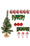 Yılbaşı Yeşil Çam Ağacı 60 cm Set-2