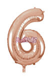 6 Rakam Rose Gold Folyo Balon 40 cm