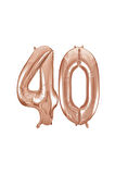 40.Yaş Folyo Balon Seti Rose Gold 40 cm