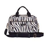 Stripy Tricky Zebra Desenli 13-14 inç Kadın Macbook / Laptop Çantası