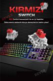 Rever Red Switch Bilek Destekli 21 Mod RGB Led Işıklı Mekanik Gaming Oyuncu Klavyesi 105 Tuş