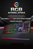 Rever Red Switch Bilek Destekli 21 Mod RGB Led Işıklı Mekanik Gaming Oyuncu Klavyesi 105 Tuş