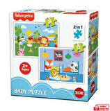 Fisher Price Bebek Puzzle baby puzzle railway & bedtime 2 in 1 24 ve 12  parça 2+ yaş 1 kutu