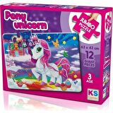 KS Games Pony Unicorn 3+ Yaş Büyük Boy Puzzle 12 Parça