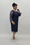 Miraggio Büyük Beden Abiye Elbise 96759 LACİVERT