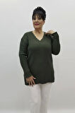 Miraggio Büyük Beden Triko 98326 HAKİ