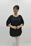 Miraggio Büyük Beden Bluz 98459 SİYAH