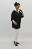 Miraggio Büyük Beden Bluz 98459 SİYAH