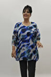 Miraggio Büyük Beden Bluz 98692 MAVİ