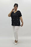 Miraggio Büyük Beden Bluz 98726 SİYAH