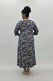 Miraggio Büyük Beden Elbise 98848 MAVİ