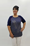 Miraggio Büyük Beden Bluz 98949 LACİVERT