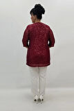 Miraggio Büyük Beden Abiye Bluz 99364 BORDO