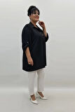 Miraggio Büyük Beden Bluz 99513 SİYAH