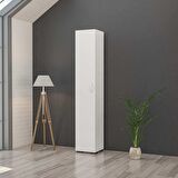 ÇİLEK Tek Kapaklı 5 Raflı Çok Amaçlı Dolap, Banyo Dolabı, Mutfak Dolabı
