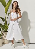 White by Nature Beyaz Kadın Plaj Elbisesi WBN3113-S