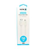 Factor M Lıghtnıng Data Kablo 2.4A 1.5M Beyaz