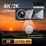 Mieco A11 Wifi/ 4K UHD/ 150° Ultra Geniş Açı/ GPS/ ADAS/ Ön+Arka Araç Kamerası (2025)+Hafıza Kartı Hediye