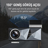 Mieco A11 Wifi/ 4K UHD/ 150° Ultra Geniş Açı/ GPS/ ADAS/ Ön+Arka Araç Kamerası (2025)+Hafıza Kartı Hediye