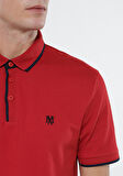 Mavi Şerit Detaylı Kırmızı Polo Tişört 062373-28441
