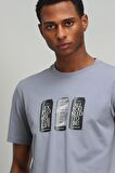 Lufian Erkek Chrıst Modern Grafik T-Shirt 627111020114 Koyu Gri