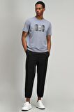 Lufian Erkek Chrıst Modern Grafik T-Shirt 627111020114 Koyu Gri