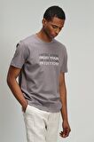 Lufian Erkek Arezzo Modern Grafik T-Shirt 627111020125 Vizon