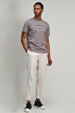 Lufian Erkek Arezzo Modern Grafik T-Shirt 627111020125 Vizon