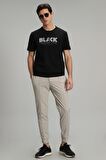 Lufian Erkek Tow Modern Grafik T-Shirt 627111020137 Siyah